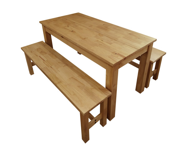 Stôl 140x70 + 2 lavice CORONA 2 vosk Stôl 140x70 + 2 lavice CORONA 2 vosk
