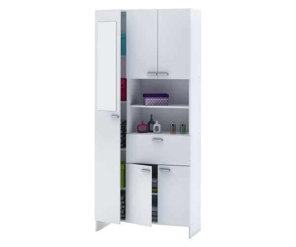 Vysoká skrinka 1+4 dvere + 1 zásuvka KORAL biela Vysoká skrinka 1+4 dvere + 1 zásuvka KORAL biela
