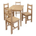 Stôl + 4 stoličky CORONA 2 vosk 161611