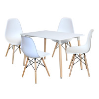 AKCIA Jedálenský stôl 80x80 UNO biely + 4 stoličky UNO biele